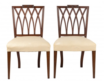 Pair of American Hepplewhite Side Chairs Attributed to Samuel McIntyre, MA
